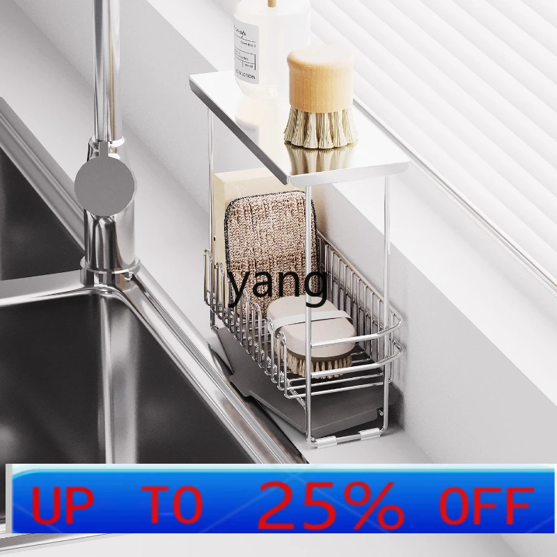 

LH Double Shelf Stainless Steel Kitchen Sink Pool Faucet Narrow Side Sponge Drain
