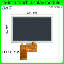 Módulo do visor táctil do LCD com tela táctil resistente, relação do TTL, 800x480, RGB, ST7262, 5