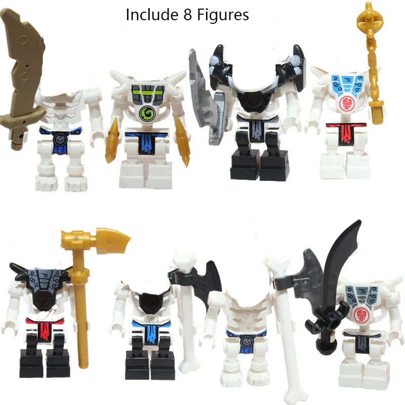 Figura Ninja, bloques de construcción, esqueleto del ejército, guerreros Samukai, Skullkin, hechicero, muñeca de Anime, modelo de ladrillo, juguetes para niños, regalos