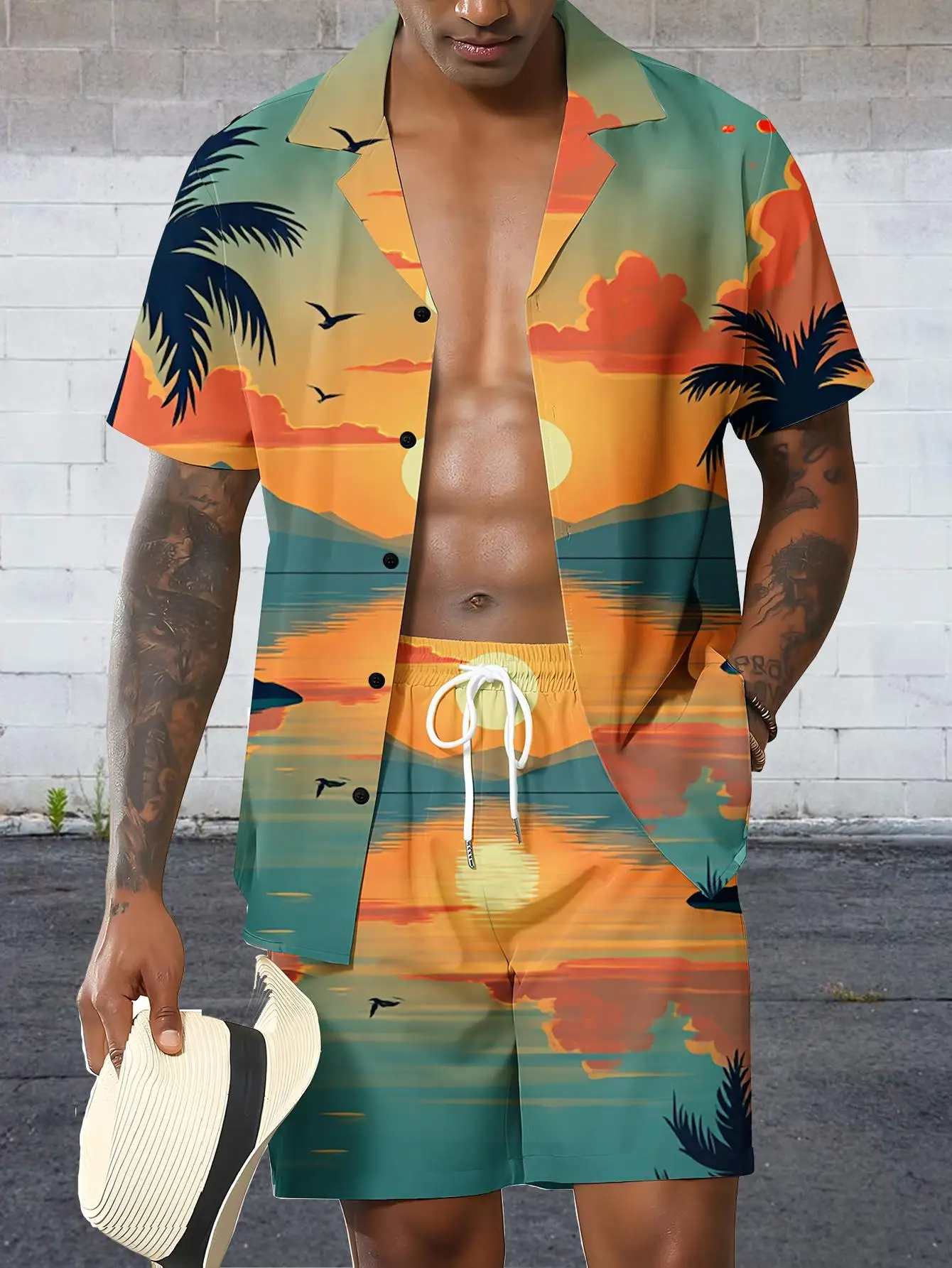 Men's Shirt Sets 2026 Spring/Summer 3D Printed men's tracksuit men's chandals jogging set Suit for man sweatshirt set Graphic