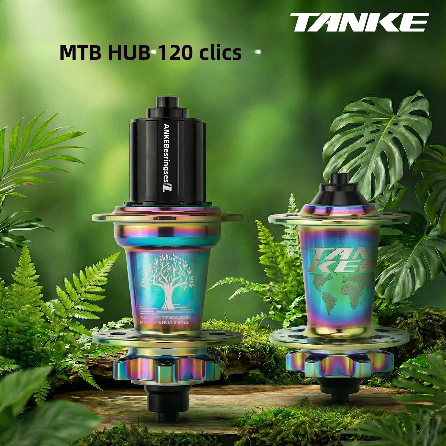 Buje de Bicicleta TANKE MTB 120 Click Hub, 6 Rodamientos, Delantero y Trasero, 28, 32, 36 Orificios, Freno de Disco, QR, Cubo de Bicicleta Silencioso, 6 Trinquetes, TH390