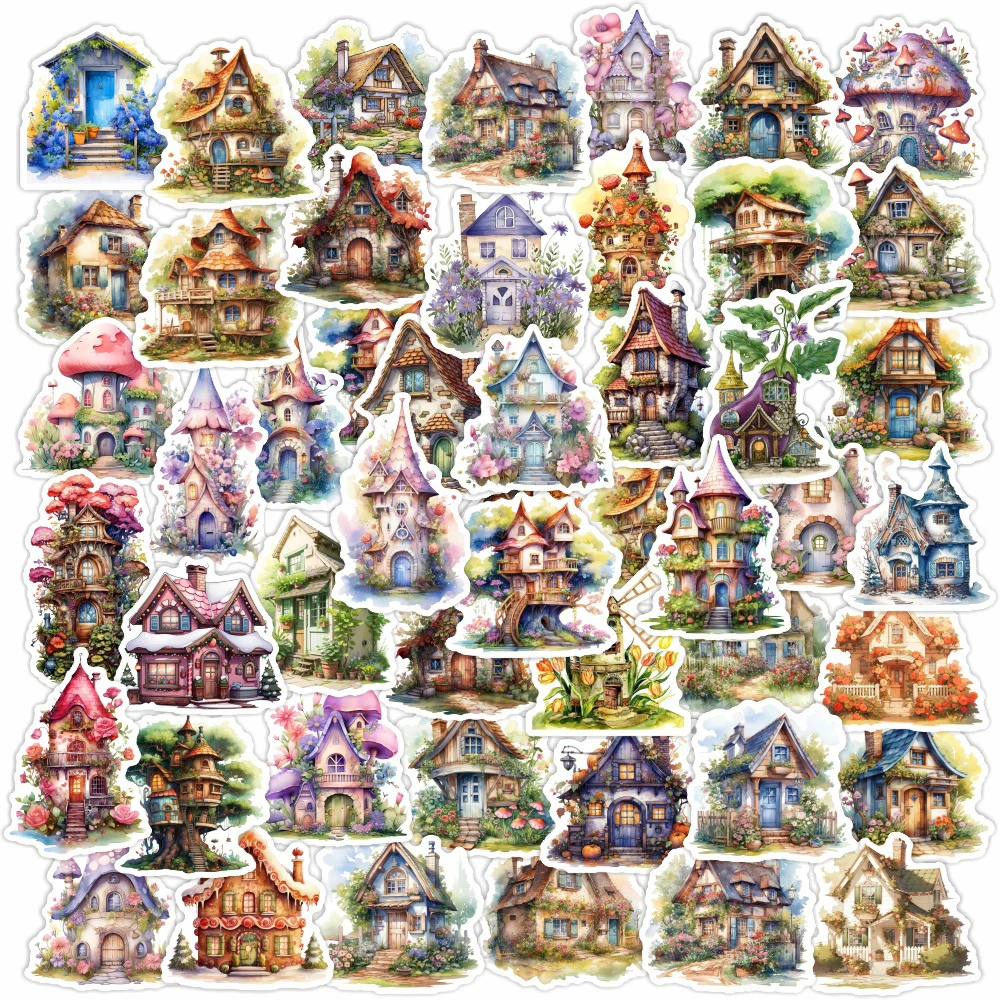 

10/30/50pcs Cute Cartoon House Garden Aesthetic Stickers Kawaii Decals Laptop Scrapbook Phone Decoration Stationery Sticker Toys