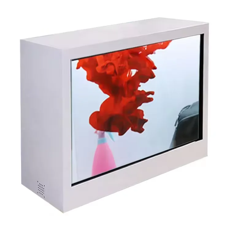 Piccolo display lcd trasparente monitor da 21.5 pollici trasparente finestra pubblicità macchina doccia kit di visualizzazione vetrina