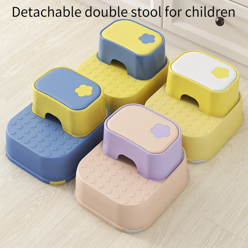 Children's Footstool Baby Wash Step Washing Stool Wash Face Non-slip Footstool Increase Children's Chair Bench Baby Chairs