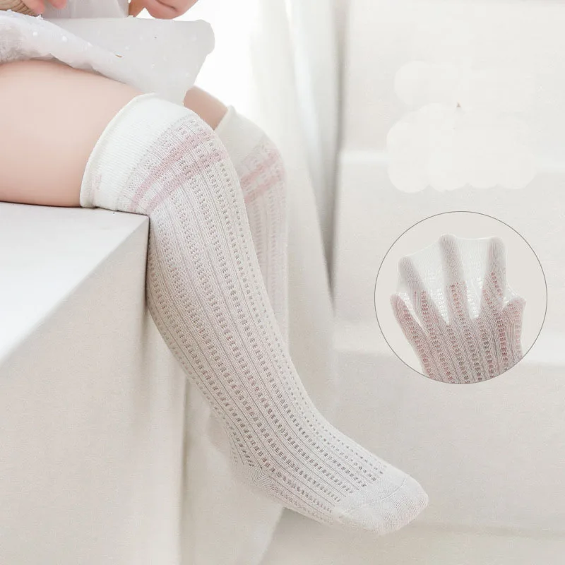 

Newborn baby sock, summer thin mesh non binding baby socks, mosquito resistant long tube cotton sock's