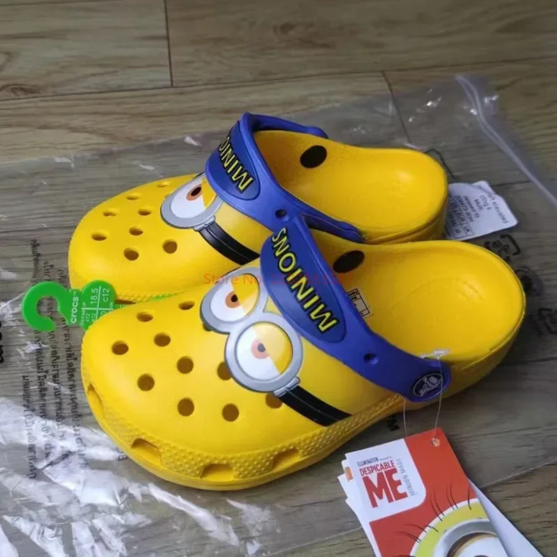 Children'S Croc Shoes Minions Boys And Girls Beach Shoes Slippers Sandals Non-Slip Breathable Wear-Resistant Toe-Toe Slippers