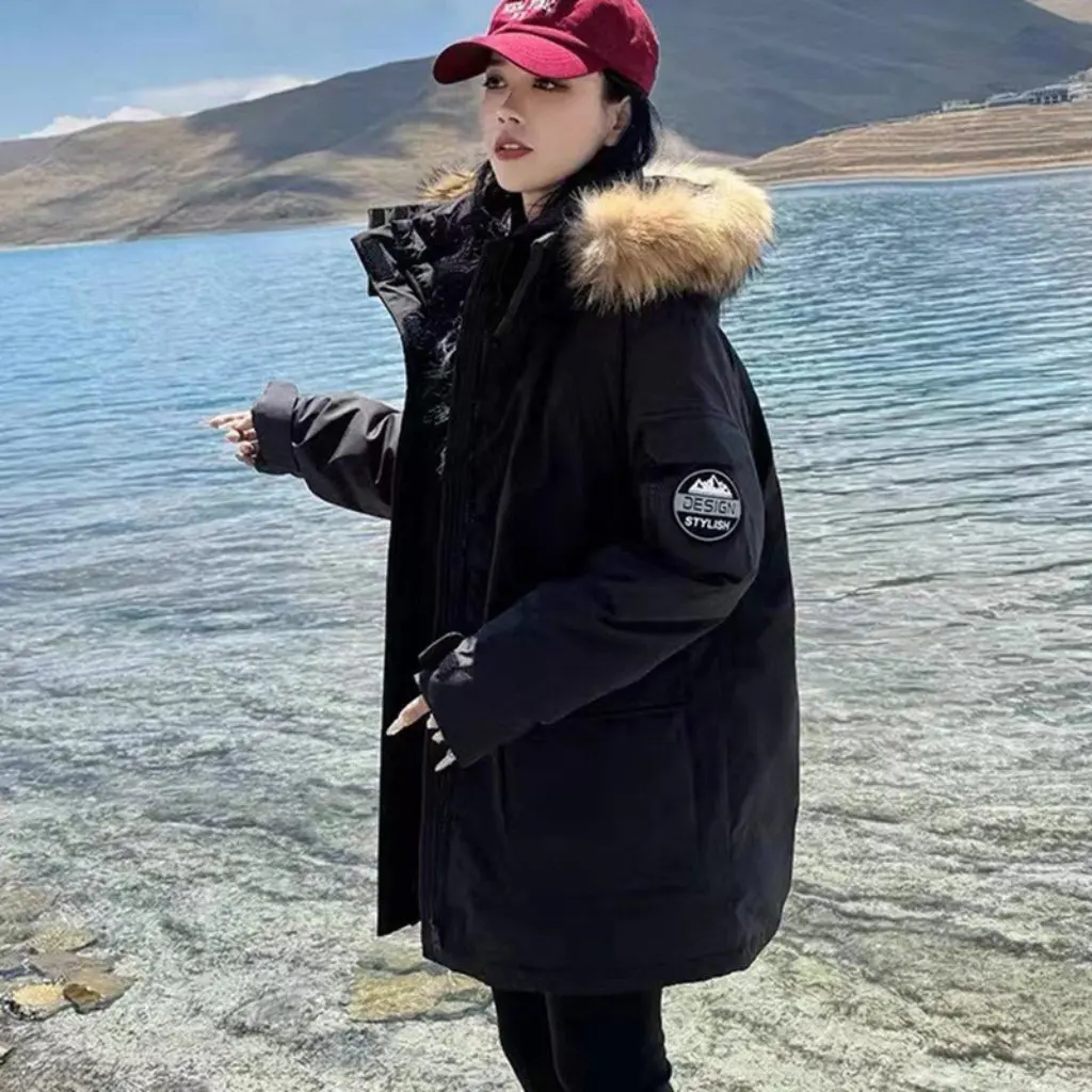 

Утолщенная куртка средней длины на хлопковой подкладке для пар, костюм-паркер, доски, модный дизайн, женская модная верхняя одежда