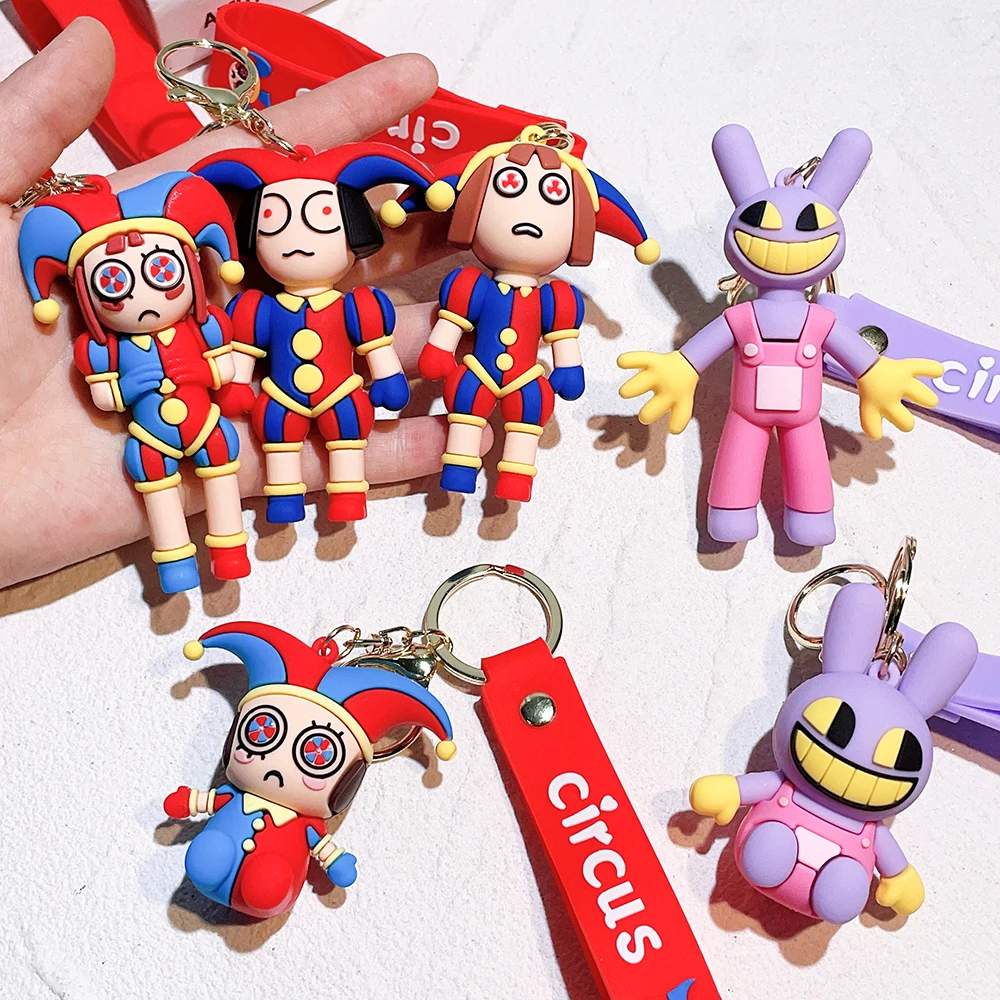 The amazing digital circus acrylic keychain clown The digital circus PVC doll keychain car keychain holiday gift