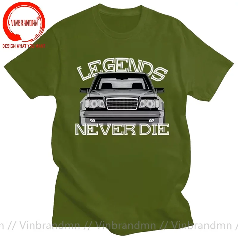 Vintage Style Drive The Classic W124 T shirt for men Legends Never Die T-shirt Youth Boys Car Styling Tee Shirt hombres view 2