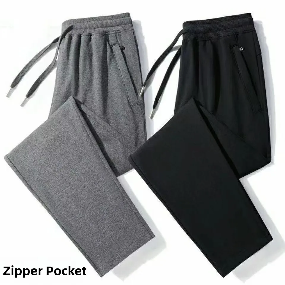 

Spring Autumn Women's Casual Sports Pants Loose plus Size Fleece Lined Thickened Straight Leg Long Trousers High Waist Zipper...