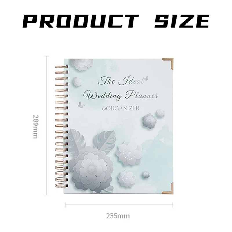 2024 Wedding Planner & Organizer Book Paper For Bride, 9.3 Inch X 11.3 Inch Diary Engagement Gift Book