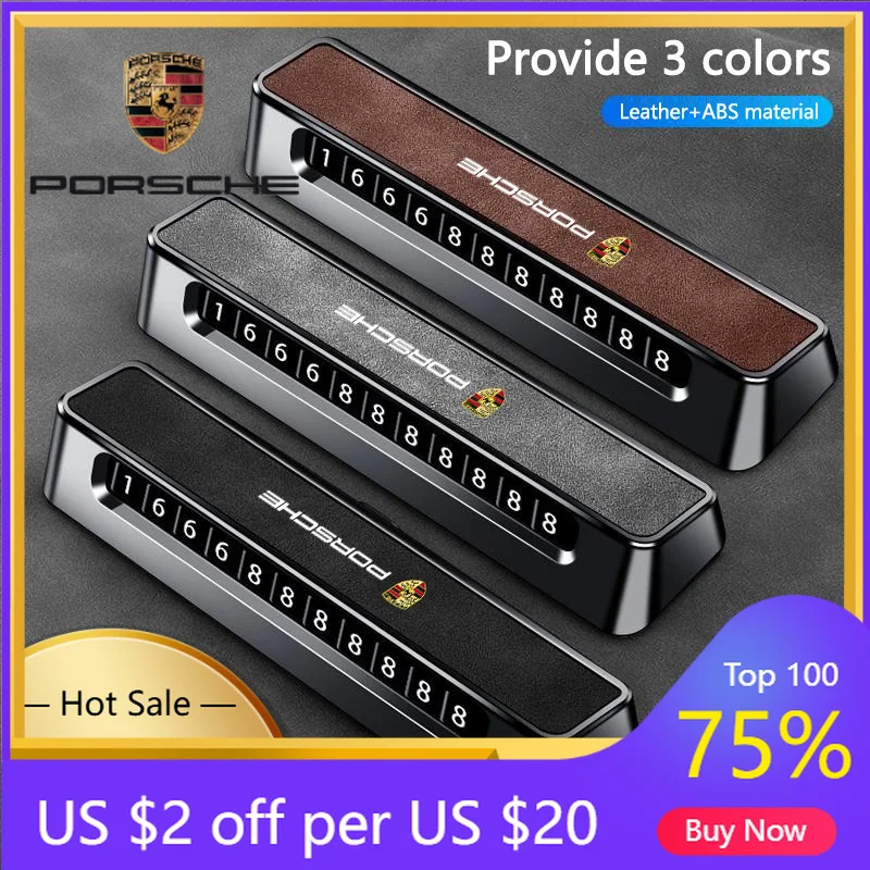 

Наклейка на автомобиль для Porsche Cayenne, Panamera, Macan, 911, 1 шт., временная парковочная карта с номером телефона, регулируемая, для Porsche