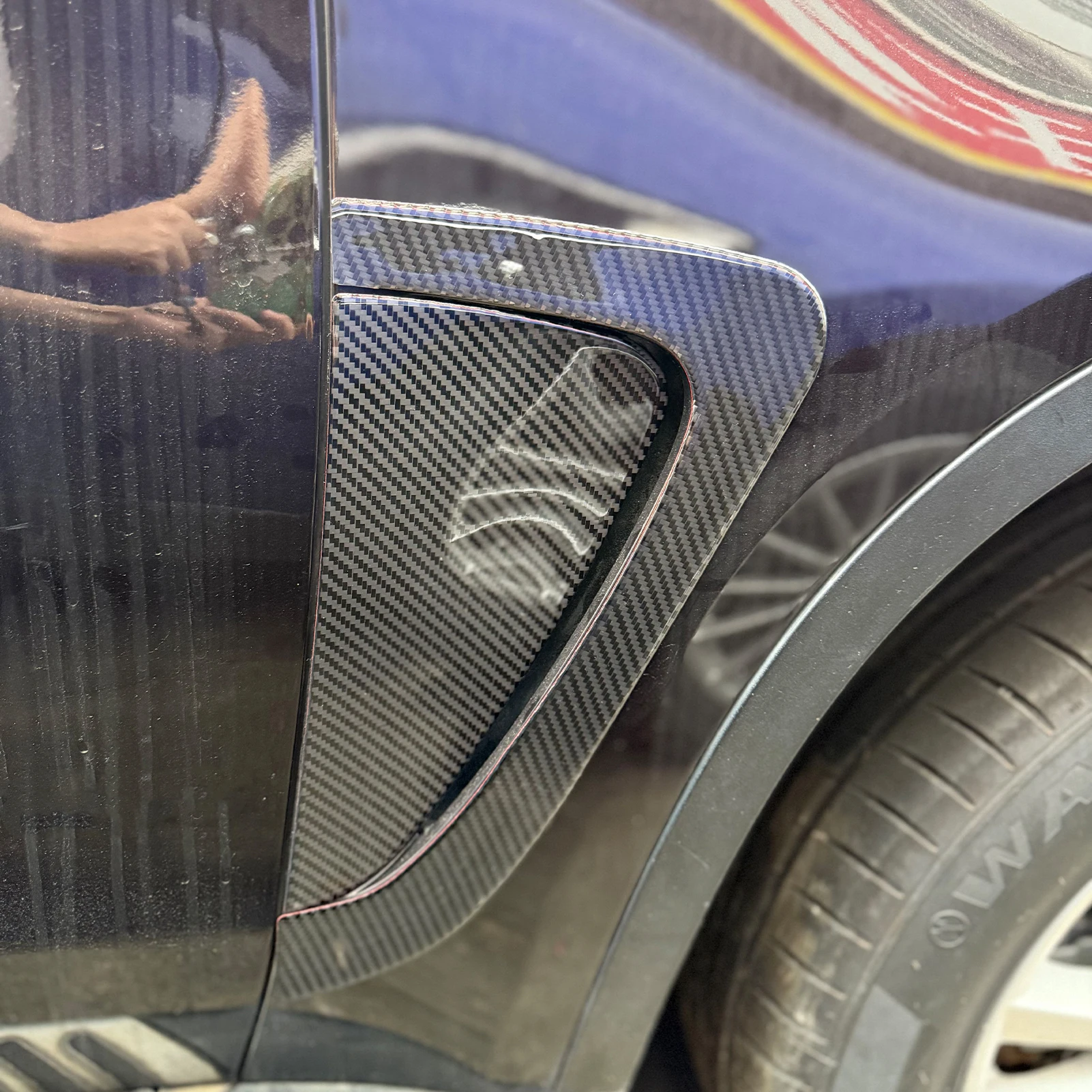 

Soft Carbon Fiber Front Bumper Fender Side Vent Panel Trim Cover For BMW X5 F15 X6 F16 2014-2018 Interior Accessories Decoration