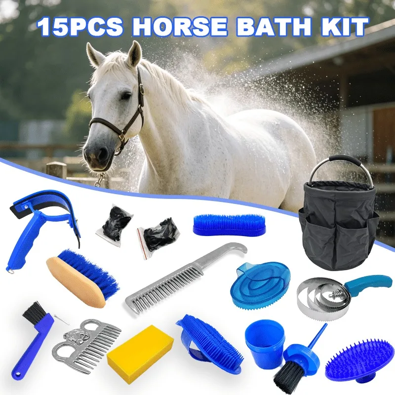 set-da-15-pezzi-per-la-cura-del-cavallo-kit-di-pulizia-equestre-con-secchio-pieghevole-spazzola-per-cavalli-raschietto-per-zoccoli-raschietto-per-sudore-pettine-per-criniera-spugna