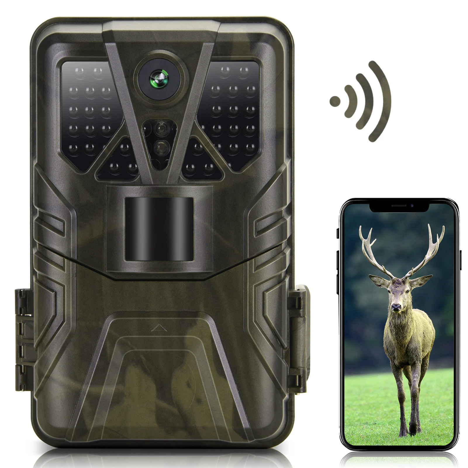 

WiFi Trail Camera 4K 36MP BT App Control Hunting Camera Game Camera with 65ft Night Vision 120° Detection IP65 Waterproof