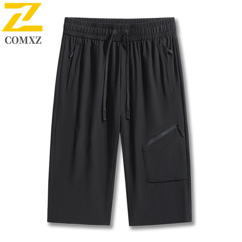 

Ice Silk Men's Casual Pants 2025 Summer Quick Drying Breathable Loose Sports Seven Quarter Pants Outdoor Beach Surfing Men Pants