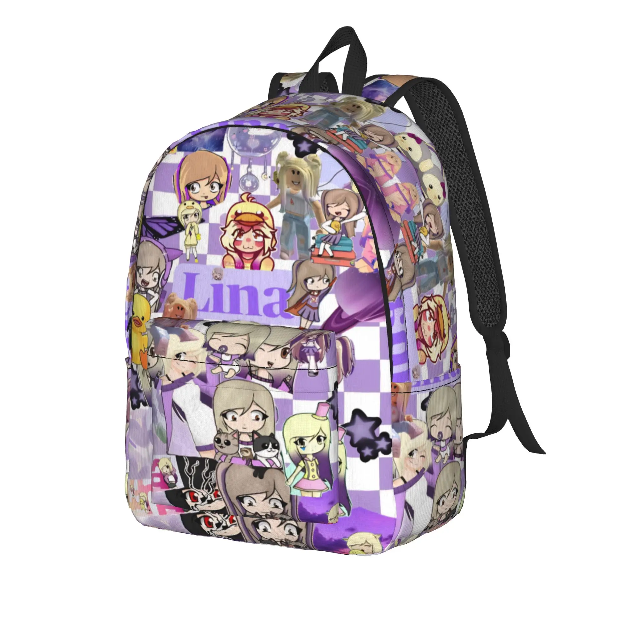 Dense Real Mix Collage Lyna Vallejos  Classical Backpack Outdoor Student Work  Daypack for Men Women Laptop Shoulder Bag