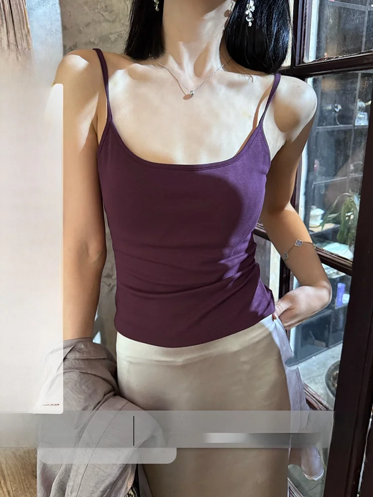 

Топ-майка утягивающего кроя конфетных цветов со встроенным бюстгальтером и эластичными вставками, сексуальная женская верхняя одежда UKILAU Brand