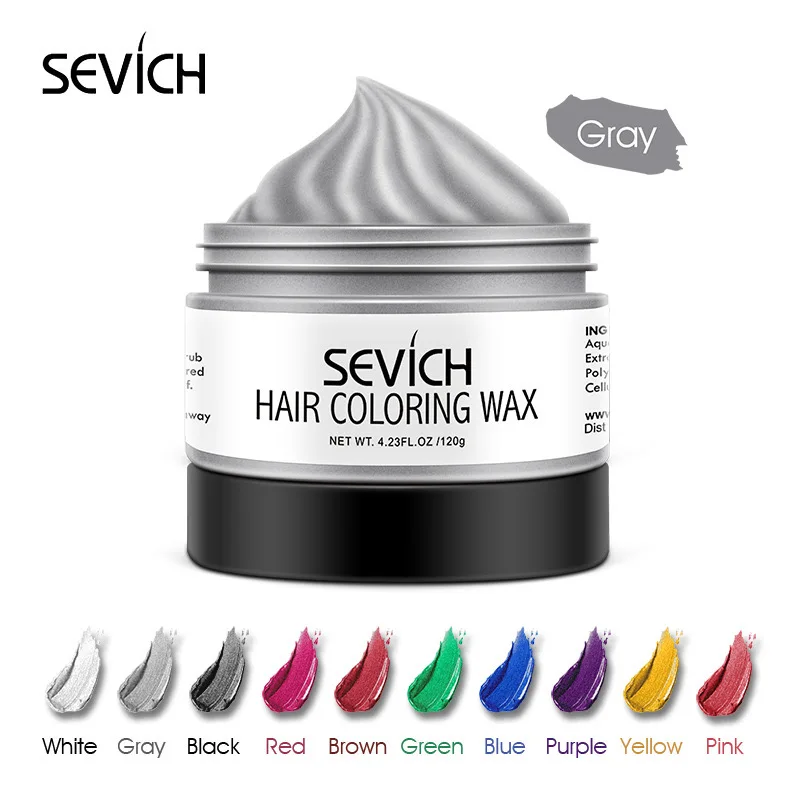 120g Color Hair Wax Styling Hair Dye Clay Grey Temporary Dye Disposable Fashion Festival Celebrate Molding Coloring Mud Cream