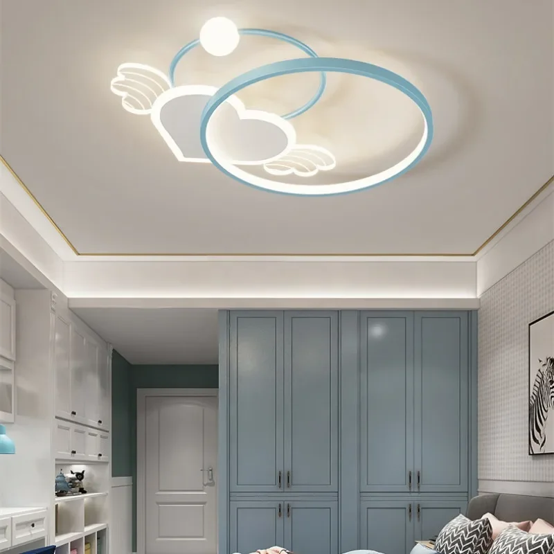 Modern Warm Led Ceiling Lamp for Children\'s Room Chandelier Girl Boy Romantic Cartoon Pattern Design Bedroom Home Decor Lighting