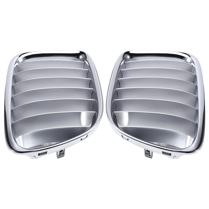 

N26R-1Pair Front Bumper Upper Center Grille Chrome For BMW X1 Series E84 2010-2012 51112993307, 51112993308
