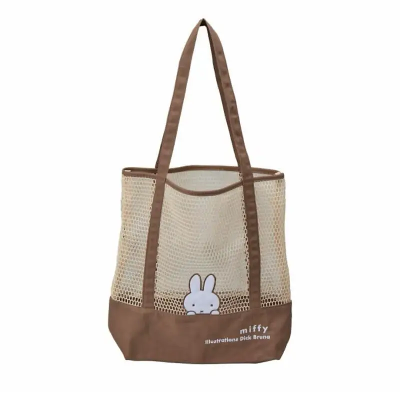 Cartoon Miffy Kaninchen Große Kapazität Sommer-Netztasche Schultertasche Beidseitige Aufbewahrung Umweltfreundliche Einkaufstasche Geschenk