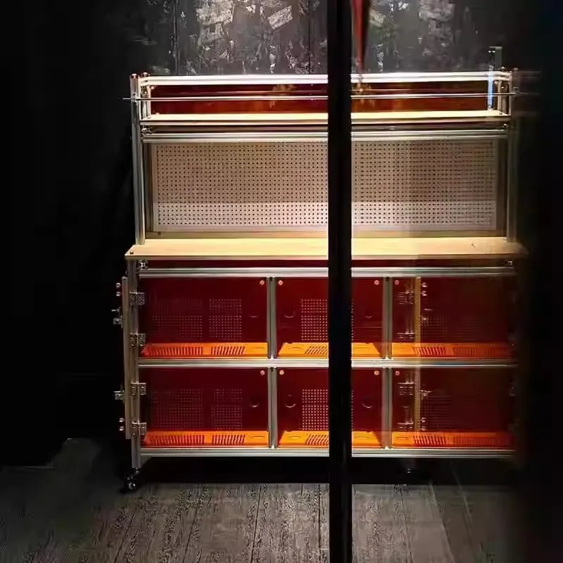 Armário lateral de jantar com perfil de alumínio Armário de armazenamento de cozinha moderno e simples para sala de estar