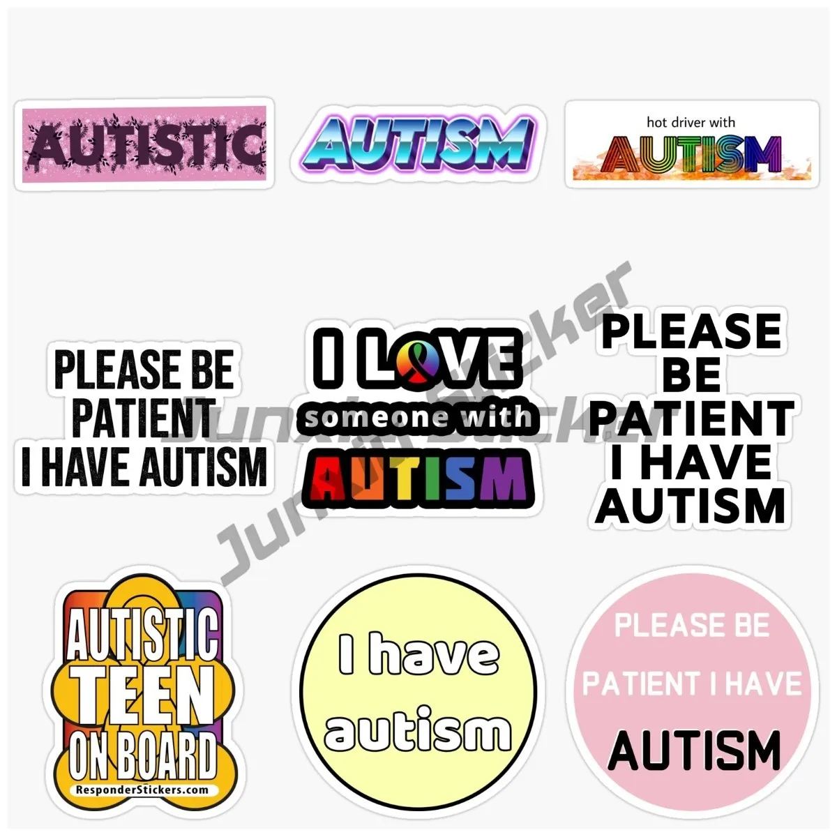 Autism Autistic Car Sticker Child with Autism Alert Responders Decal Awareness Car Helmet Trunk Wall Adhesive PVC Sticker