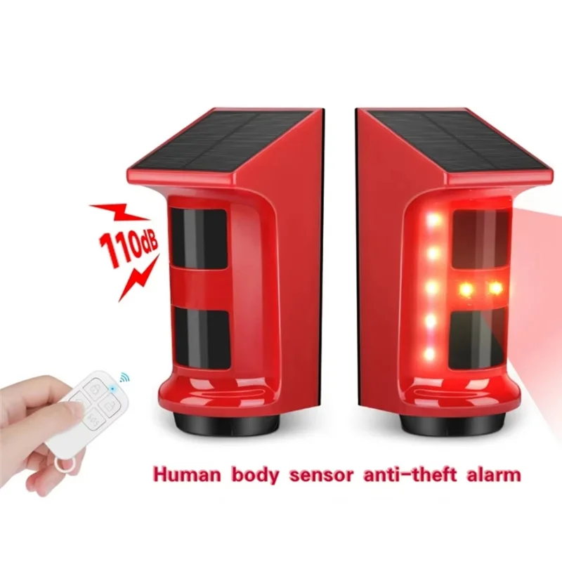 

IDUD Solar Infrared Alarm Human Body Sensor Anti-Theft Alarm Solar Powered Outdoor Human Body PIR Motion Detector