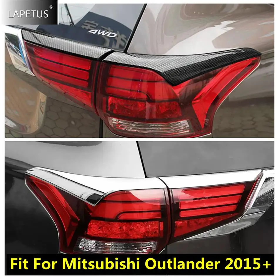 

Rear Tail Bumper Lights Lamp Eyelid Eyebrow Decor Protect Cover Trim For Mitsubishi Outlander 2015 - 2021 Car Chrome Accessories