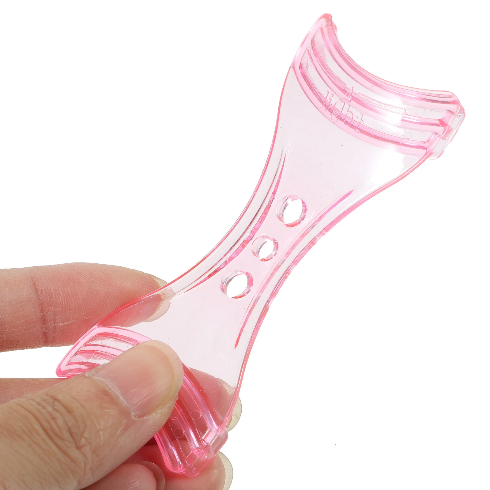 ピンクのアイライナーシェイパーツール ABS ポータブル軽量 2 つの異なる曲線角度テンプレートステンシル女性メイク初心者