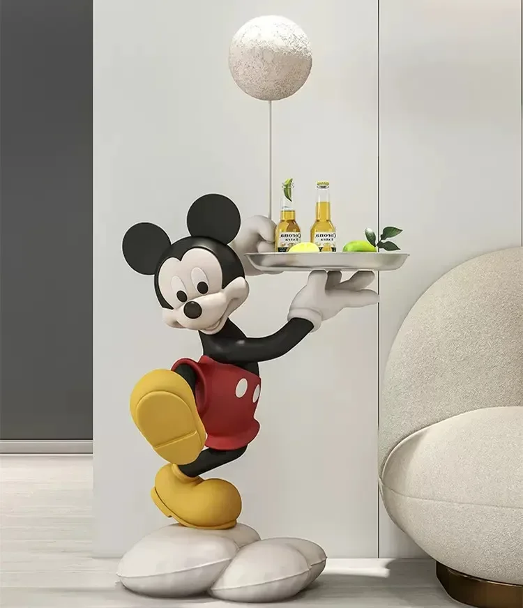 108cm Disney Cartoon Anime Micky mouse Tray LED Light action figure Collection model Living Room Study Statue Home Decoration