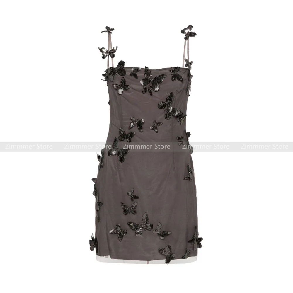 Hot girl heavy industry butterfly suspender dress female summer design slim hip short skirt dress