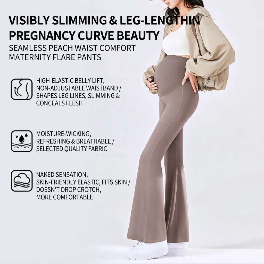 Maternity Leggings High Waist Belly Support Polyamide Loose Casual Shark Pants Outer Wear Comfortable for Pregnant Women