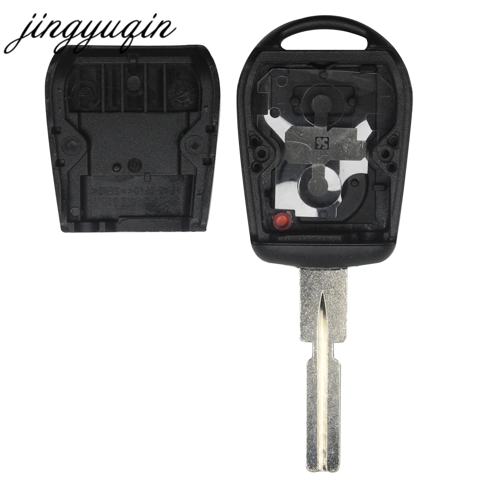 Jingyuqin 2 Button Car Key Replacement Remote Key Case Shell for BMW E31 E32 E34 E36 E38 E39 E46 Fob Uncut key