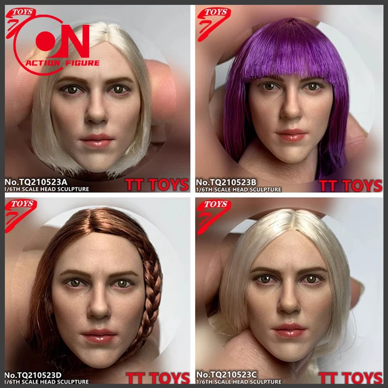 

TQ210523 1/6 Scale Scarlett Johansson Head Sculpt Female Soldier Head Carving Model Fit 12'' Action Figure Body Dolls