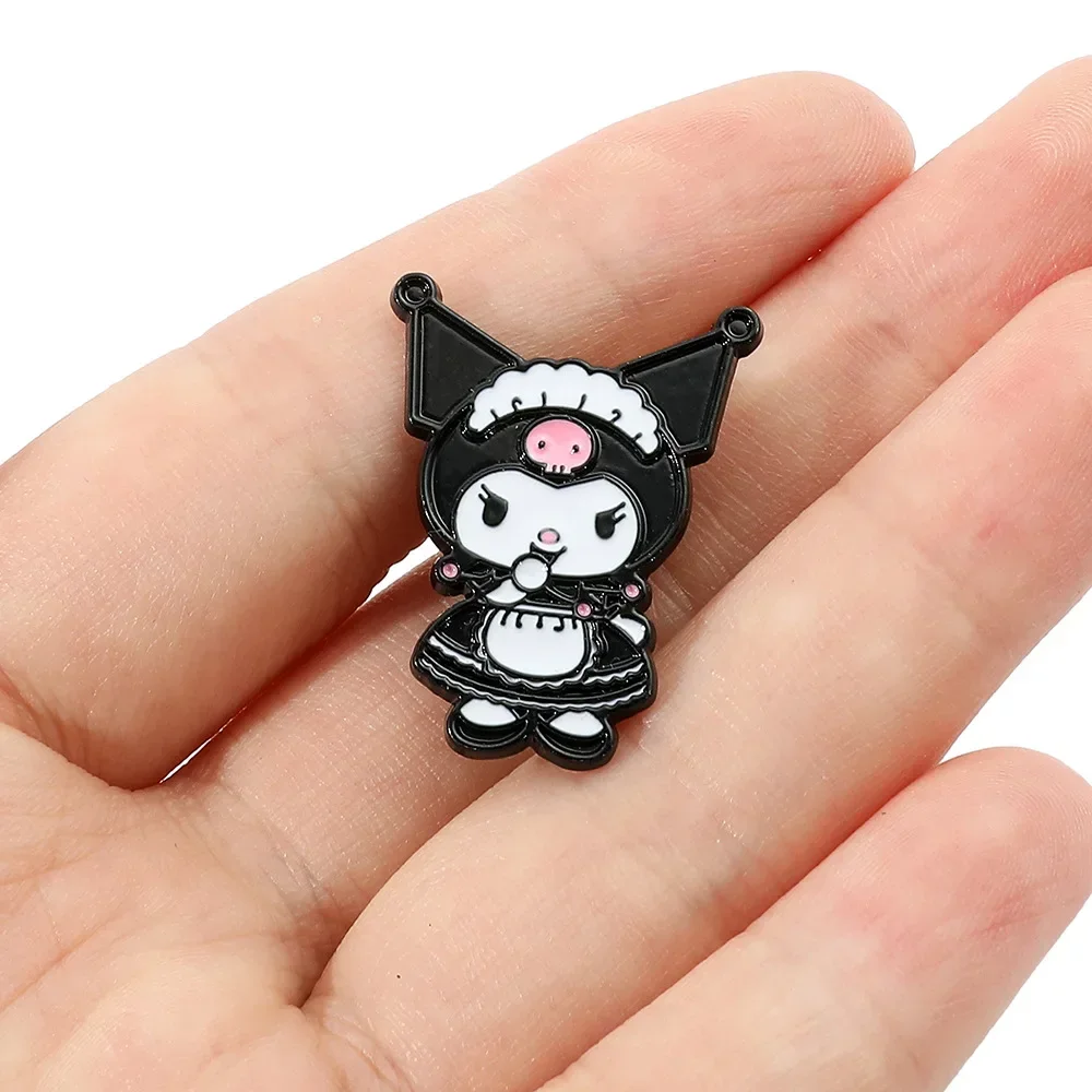 SANRIO Kuromi เข็มกลัดรูปอนิเมะเข็มกลัดเคลือบตลกกระเป๋าเป้สะพายหลังเสื้อผ้าป้ายเครื่องประดับเครื่องประดับของขวัญคริสต์มาสสำหรับเด็ก