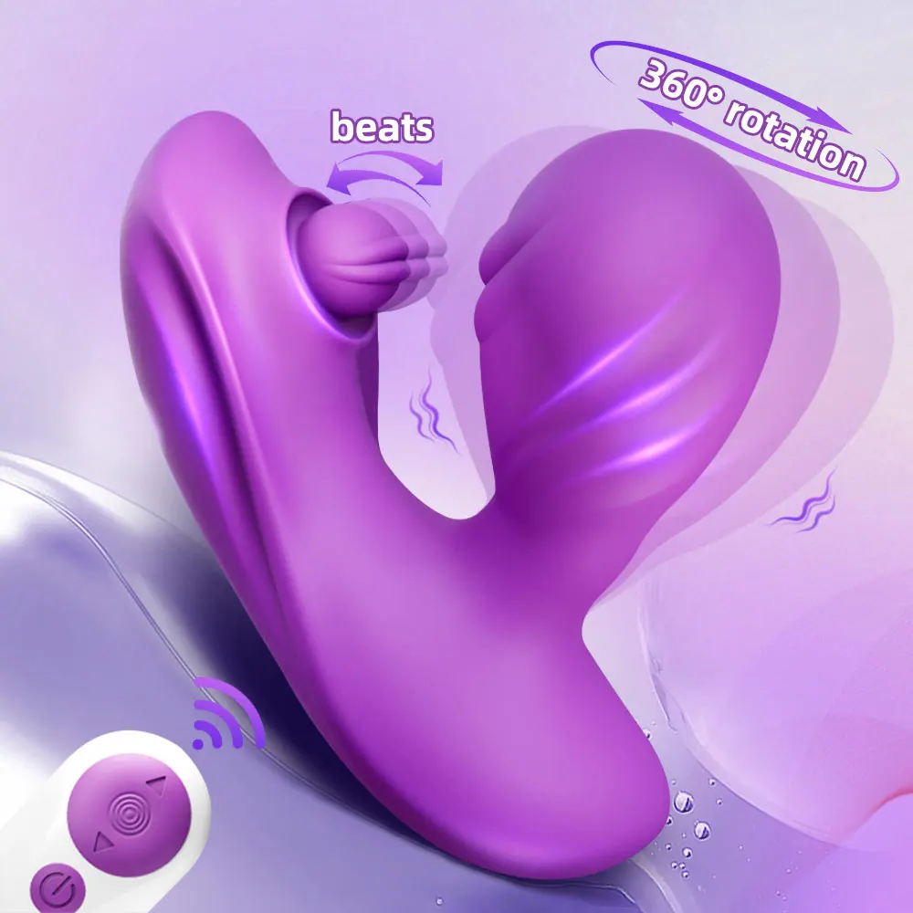 Women Panty Vibrator with 9 Slap 360° Rotating Wearable Dildo Vibrators Vibrating Discreet Couple Sex Toy Butterfly Vibrator