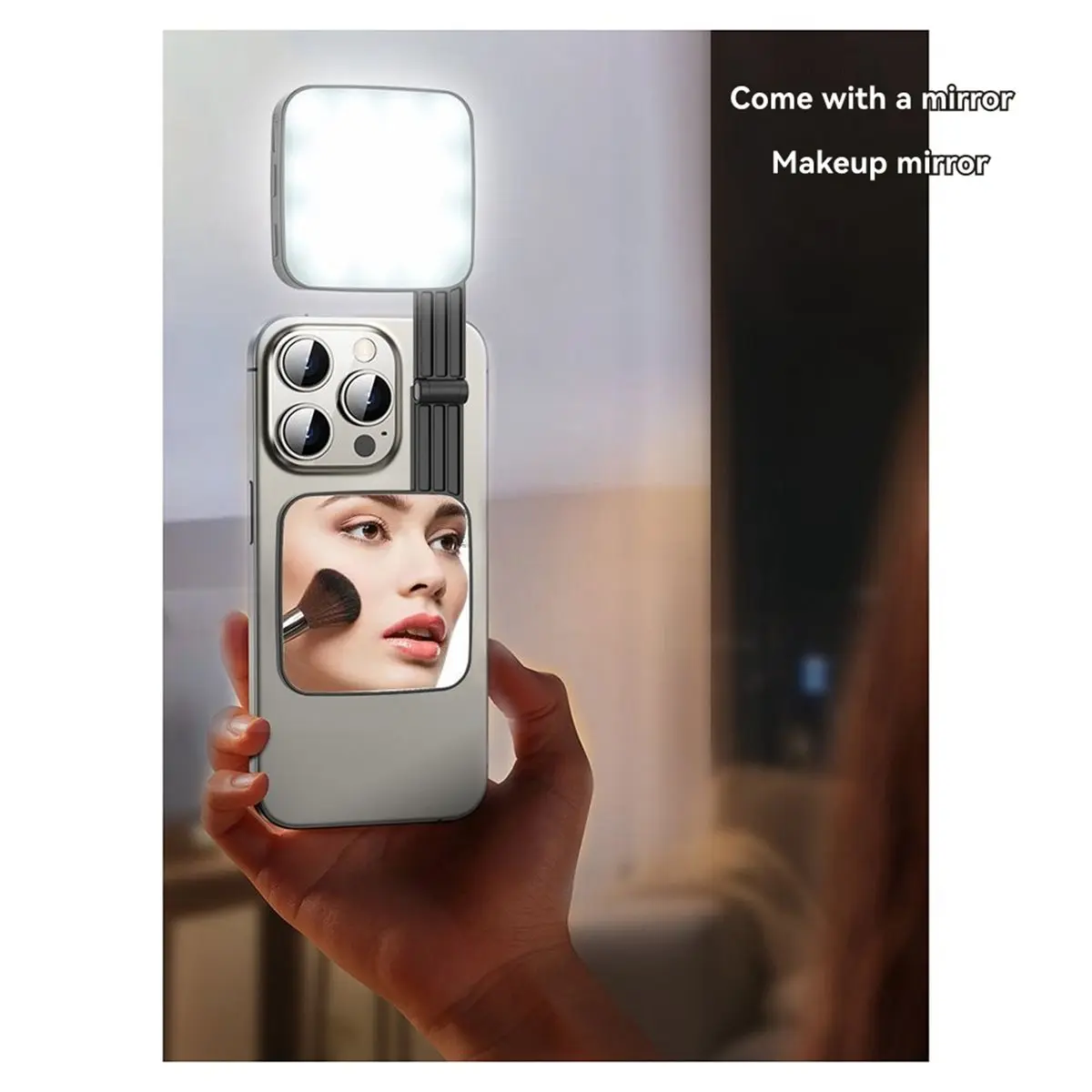 giftnew M42 Magnetic Selfie Light 2500-6500K LED Fill Light Portable Makeup Light with Mirror for Live Steaming Vlog Makeup