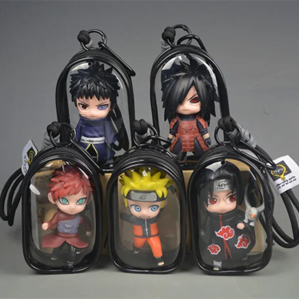 Naruto Uzumaki Gaara Itachi Madara Obito 5Pcs Mini Figure Set With Clear Display Bag For Collectors And Fans