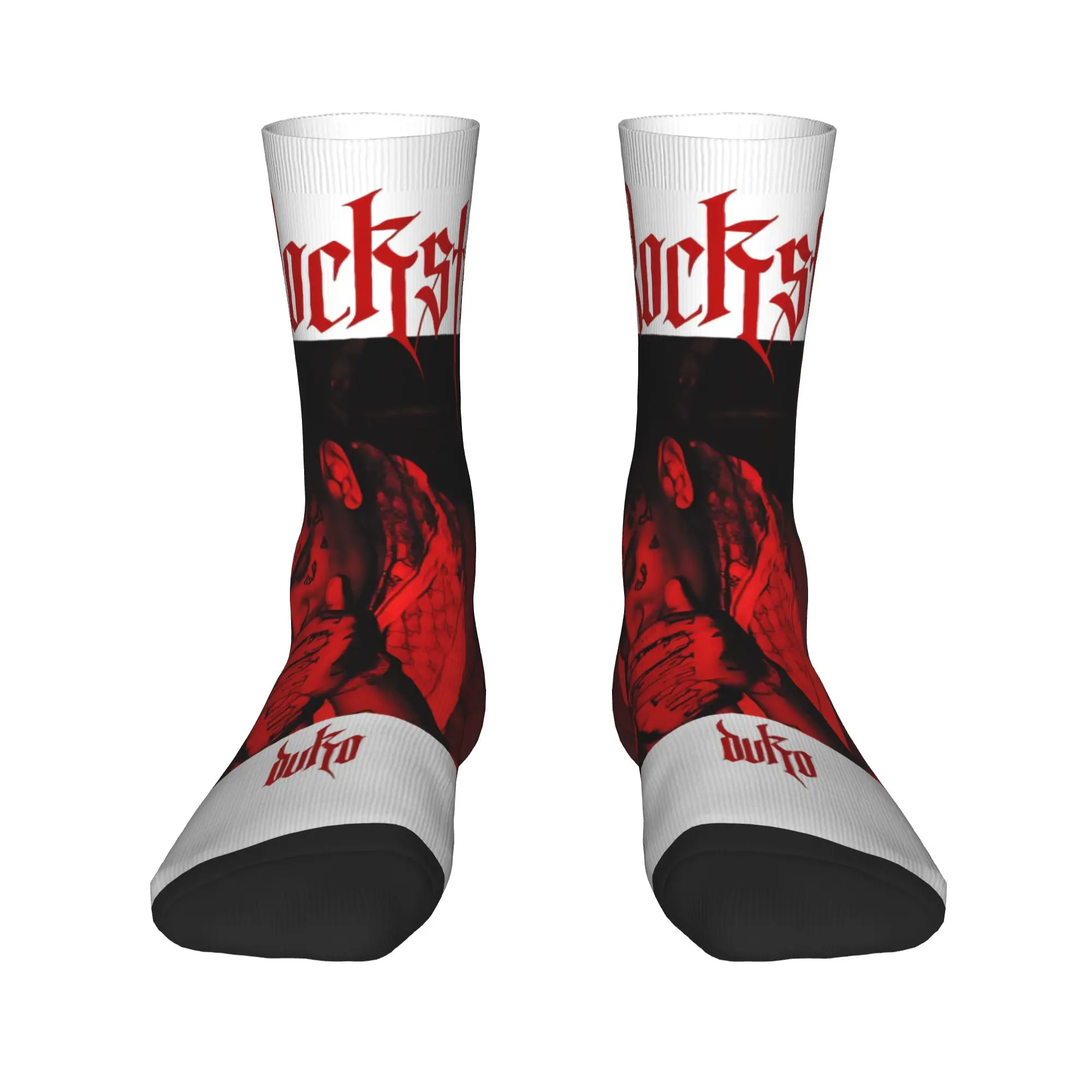 دوكي مغني الراب الجوارب جوارب عدم الانزلاق زوجين عالية الجودة تشغيل الجوارب الرياضية الخريف القوطية الجوارب المخصصة