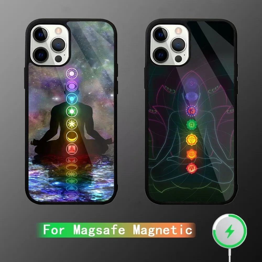 

MANDALA YOGA Phone Case For iPhone 16,15,14,13,12,11,Plus,Pro,Max Mini Magsafe Magnetic Wireless Charging