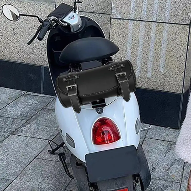 

Motorcycle Handlebar Bag Motorcycle Saddle Bag Tool Organizer Leather Storage Organizer Pouch With Adjustable Straps Luggage