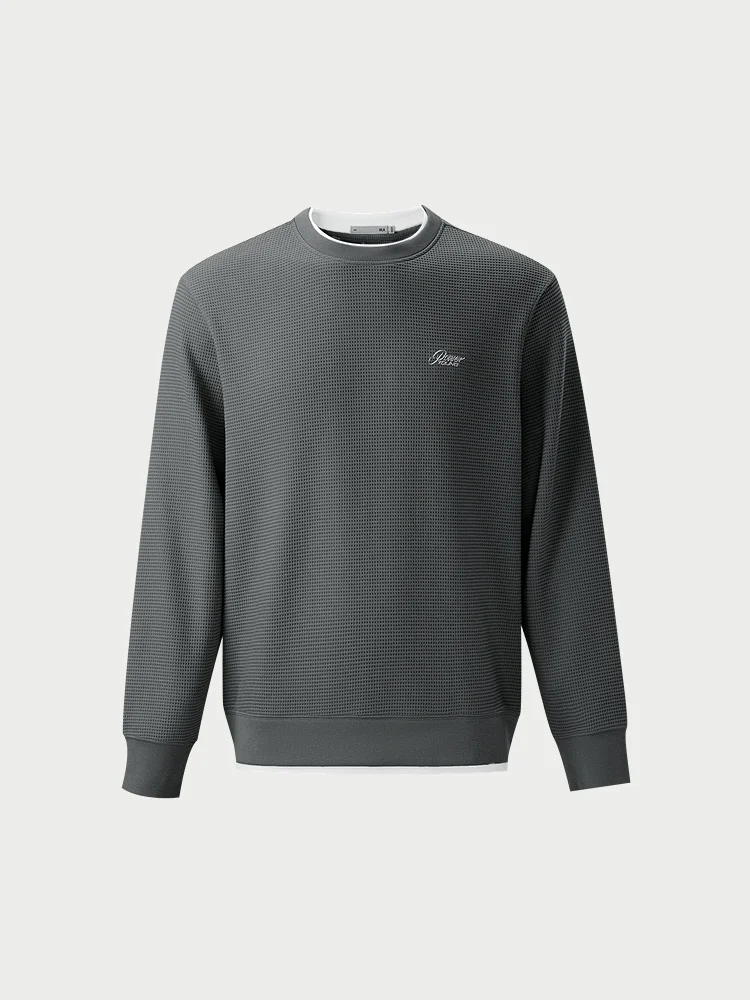 Double Layer Collar Hoodie Men's Autumn New Casual Loose Fit Knitted Fabric POWER YOUNG26 HLA Home Fashion Sweatshirt