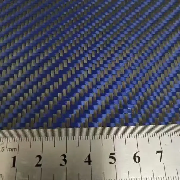 

Carbon fiber and Kevlar fiber blended fabric 200gsm blue red 2x2 diagonal 100cm wide [roll pack]
