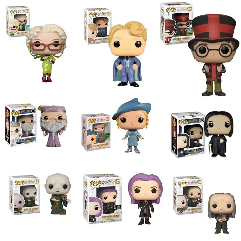 Figuras de Vinilo FUNKO POP de la Serie Harry Potter: Filch, Luna, Ron, Dobby, Dumbledore, Snape, Voldmort, Nick, Muñecos de Colección de PVC de 10 cm