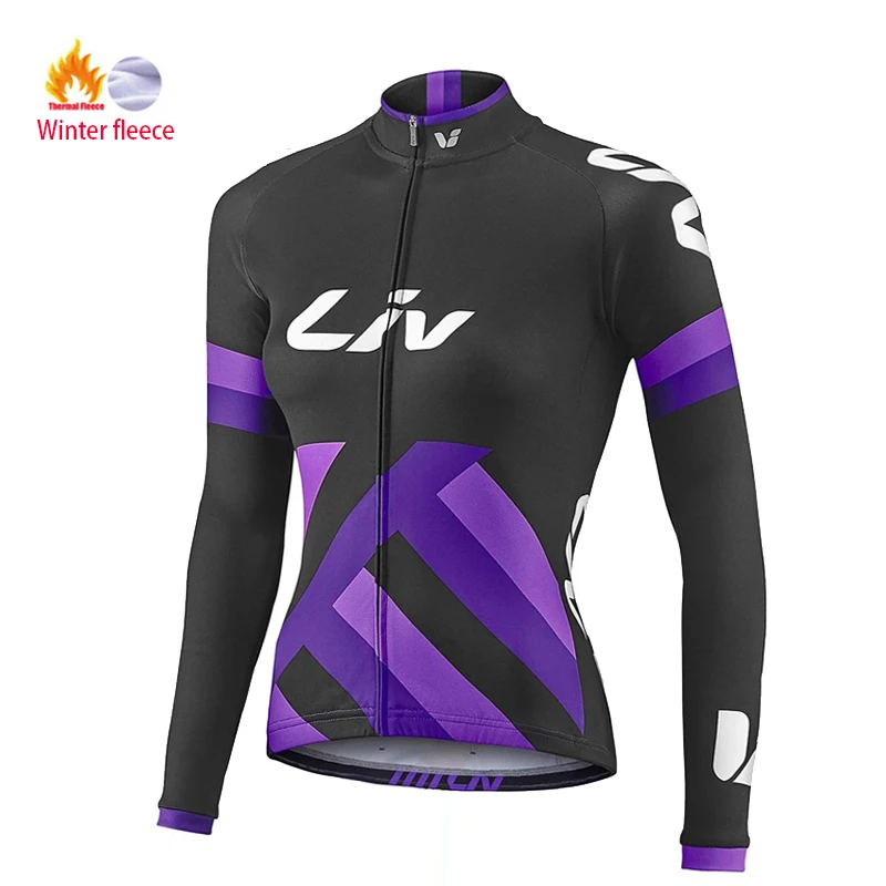 2024 Liv Bike Women\'s Fleece Long sleeved Sweatshirt, Comfortable and Warm Outdoor Mountain Bike Women\'s Winter Cycling Clothes