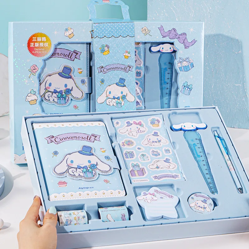 Sanrio Kuromi Stationery Set My Melody Cinnamoroll Password Notepad Mini Notebook Signature Pen Students Supplies Kids Gift