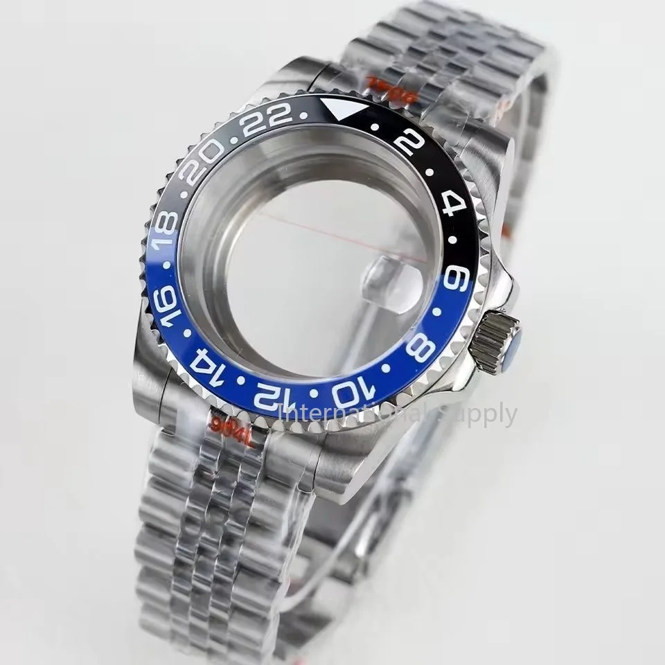 Boîtier de montre NH35 en acier inoxydable, verre saphir, pour mouvement nh35 nh36, cadran 28.5mm, bracelet Oyater Jubilee, boîtier Submariner, 40mm