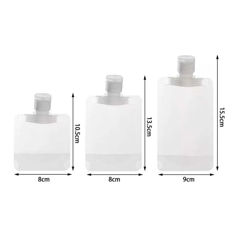 30/50/100ml Lotion Dispenser Reusable Travel Pouch Shampoo Liquid Leakproof Refillable Bag Cosmetic Bag Packaging Bag Container